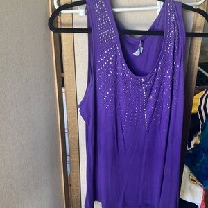FINAL MARKDOWN Joseph A Purple Embellished Tank Top xl